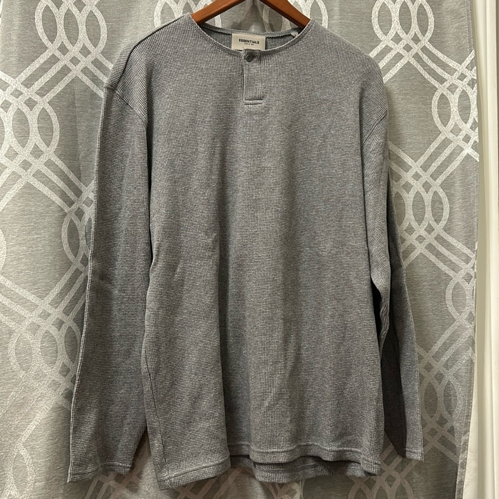 Fear Of God Essentials Thermal Long Sleeve Henley T-Shirt size Small